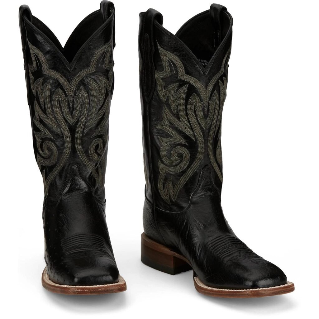Ostrich skin boots