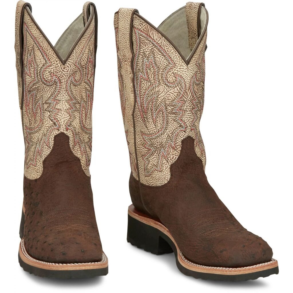 Ostrich skin boots