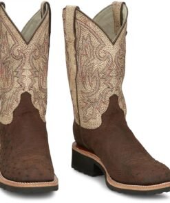 Ostrich skin boots