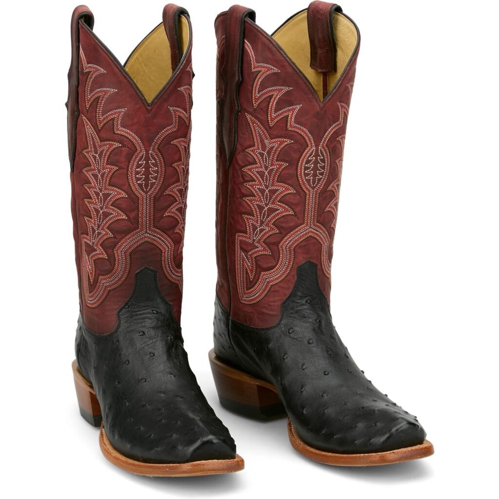 Ostrich skin boots