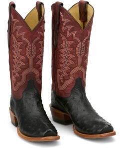 Ostrich skin boots