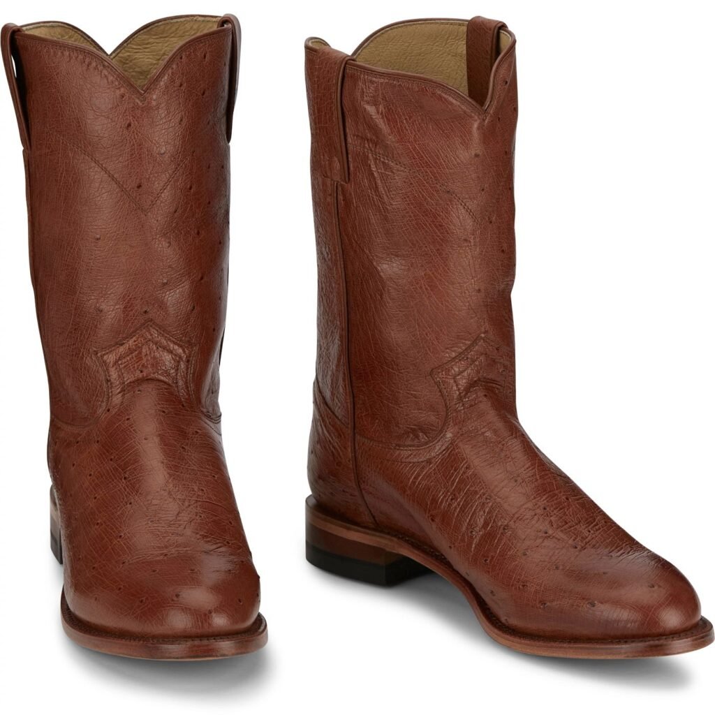 Ostrich skin boots