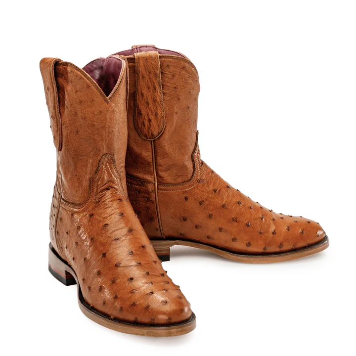 Ostrich skin boots