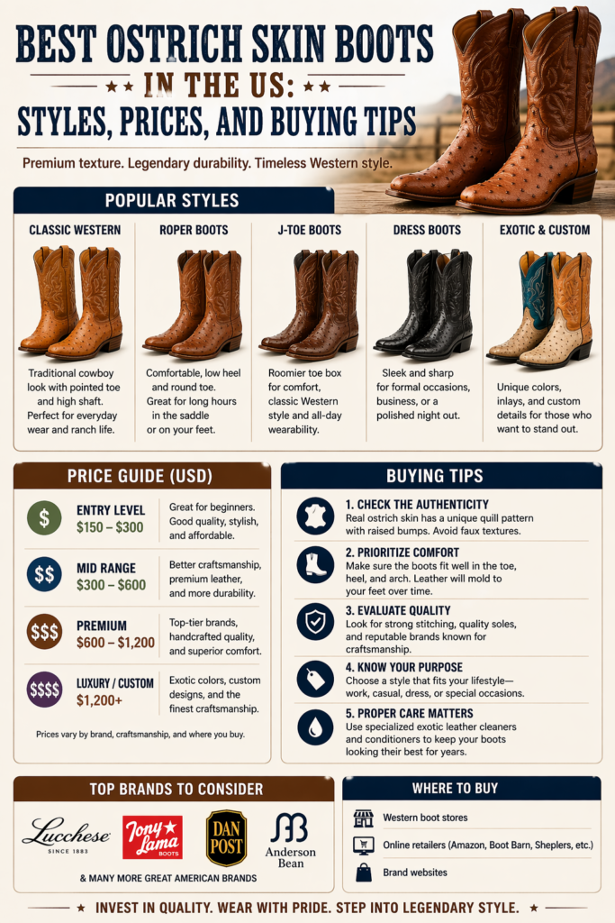 ostrich skin boots